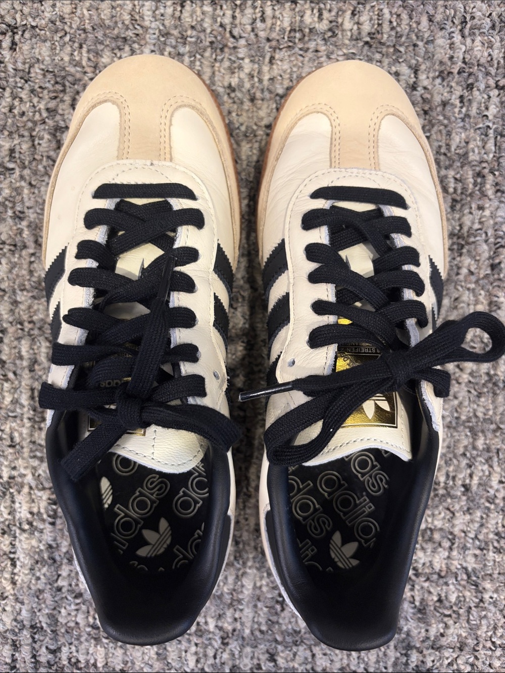 adidas Women's Cream and Black Samba Shoes